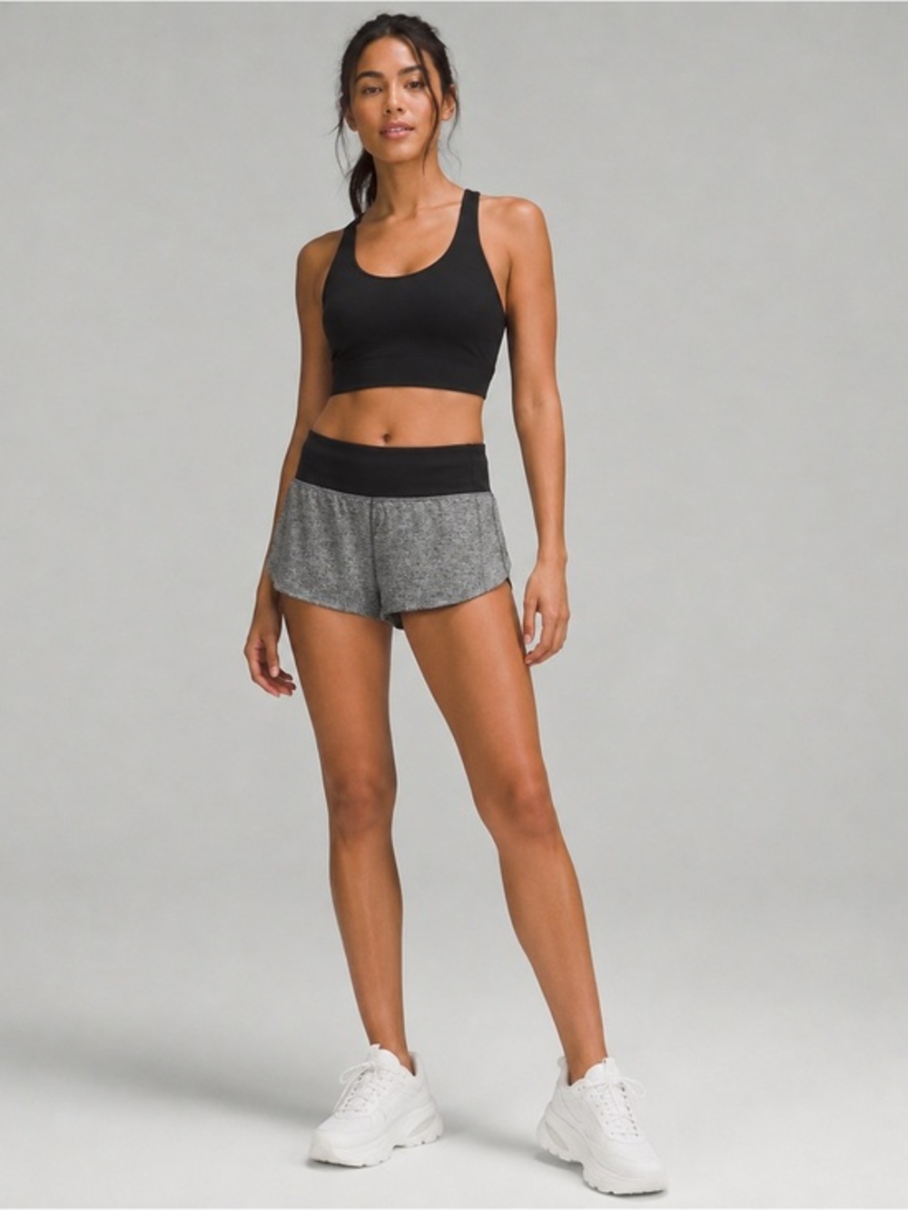 Lululemon grey lined speed up shorts 8